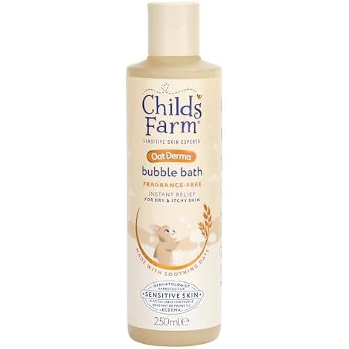 تشايلدز فارم حمام الفقاعات من Childs Farm OatDerma، خالي من العطر، مرطب للبشرة الحساسة، 250 مل - Image 1